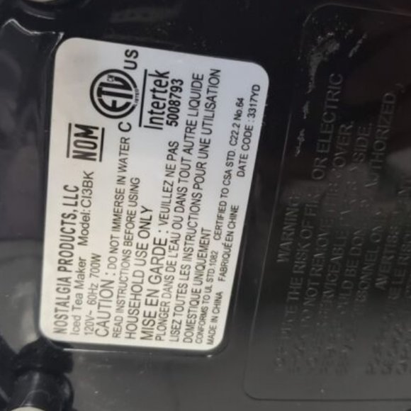 Nostalgia Kitchen Nostalgia Caf Ice Tea Maker Black 3 Quart Ci3bk